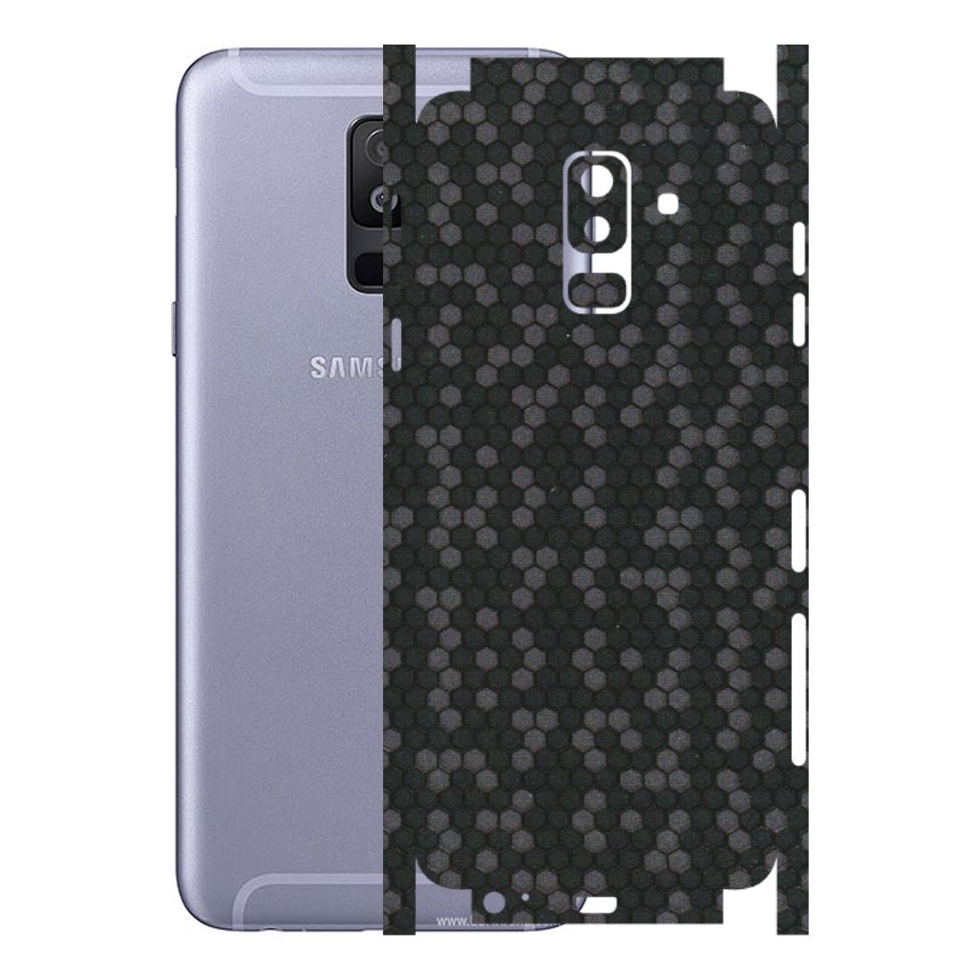Samsung A/S Series Phone Skins (All Models) - Black Grey Honeycomb Sober - 3D Embossed Finish (L-85) Samsung Galaxy A6 Plus 2018