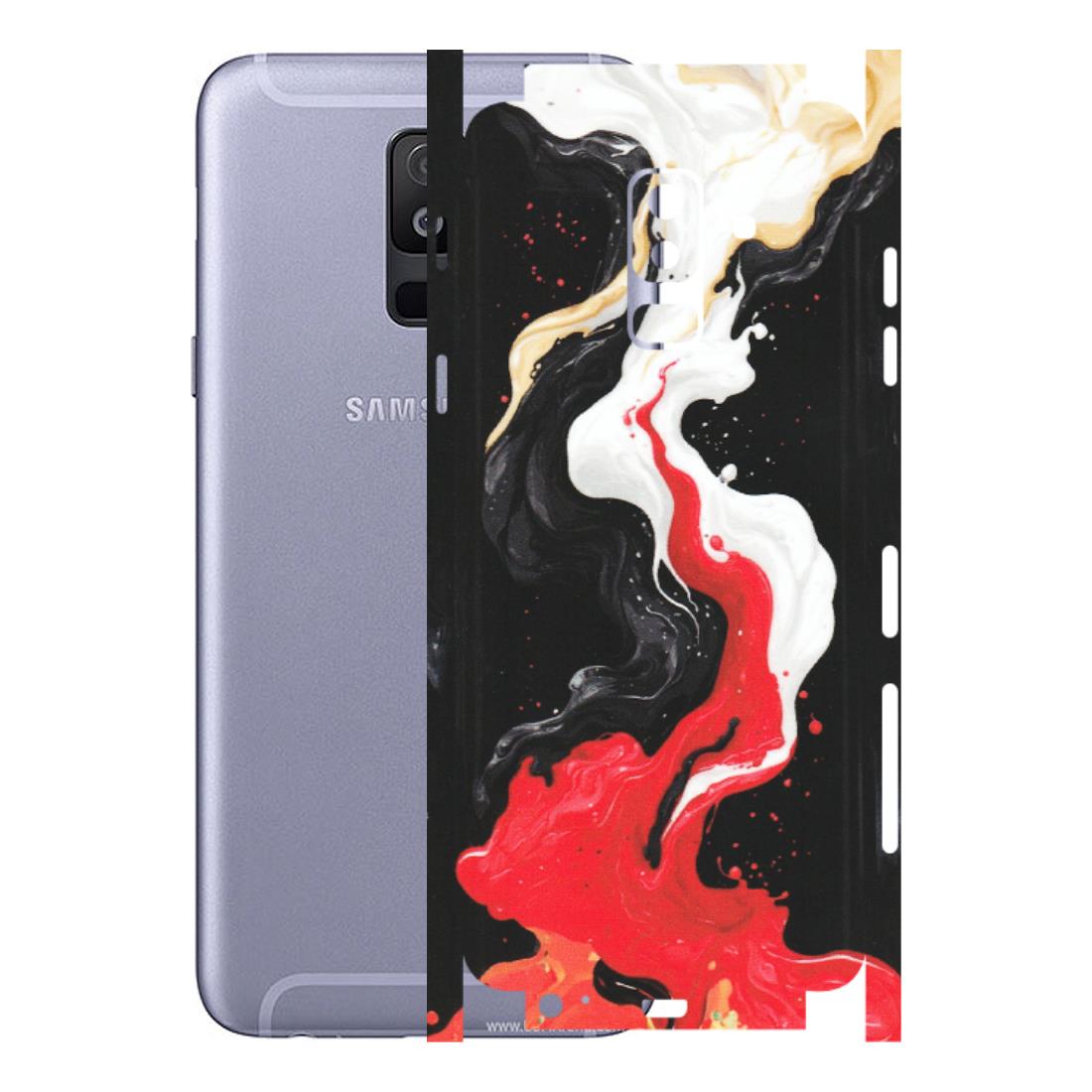 Samsung A/S Series Phone Skins (All Models) - Black Red White Paint Splash Fusion - Matte Finish (M-56) Samsung Galaxy A6 Plus 2018