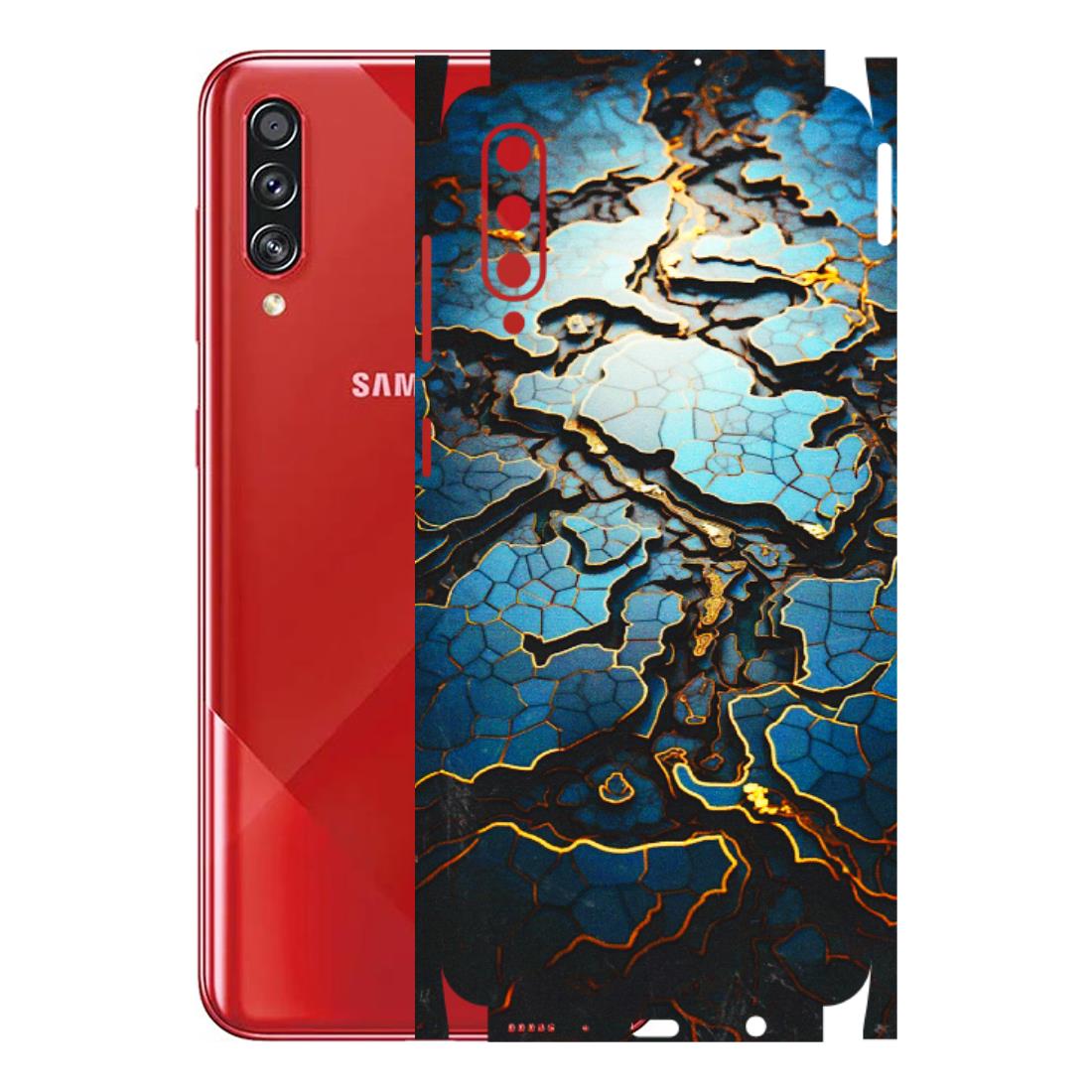 Samsung A/S Series Phone Skins (All Models) - Blue Gold Abstract - 3D Embossed Finish (L-11) Samsung Galaxy A70s
