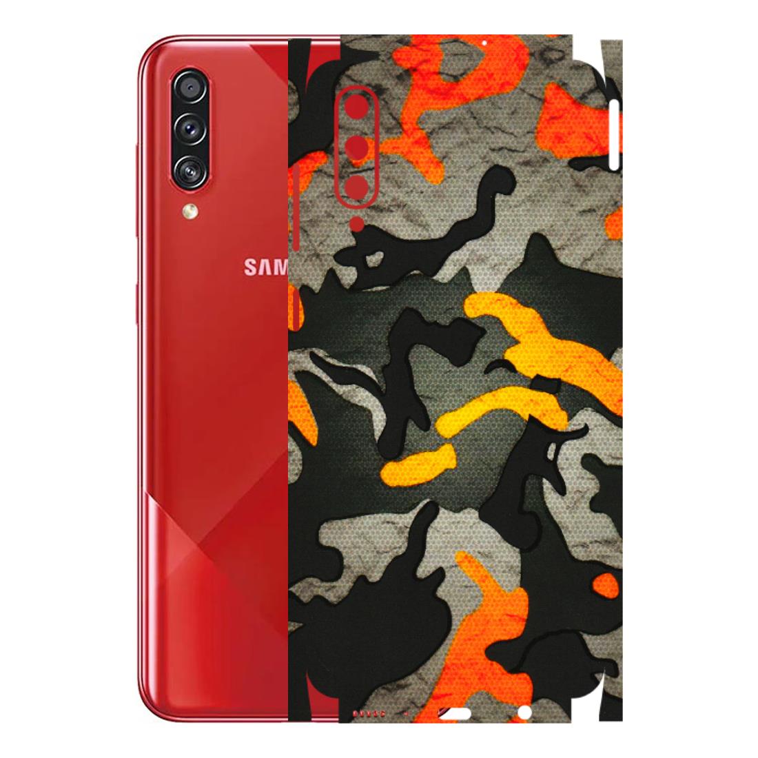 Samsung A/S Series Phone Skins (All Models) - Orange Camouflage - 3D Embossed Finish (L-204) Samsung Galaxy A70s