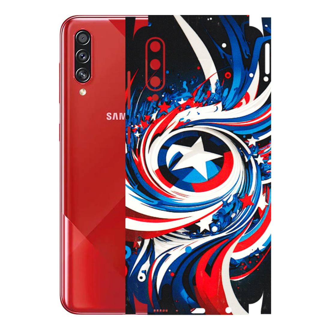 Samsung A/S Series Phone Skins (All Models) - Captain America Logo - 3D Embossed Finish (L-307) Samsung Galaxy A70s