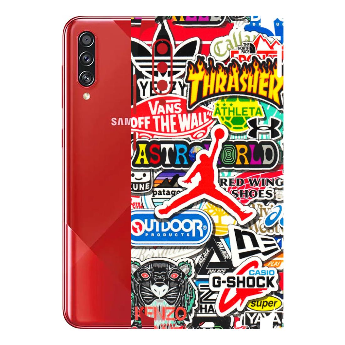 Samsung A/S Series Phone Skins (All Models) - Multi Brands Sticker Graffiti - 3D Embossed Finish (L-37) Samsung Galaxy A70s
