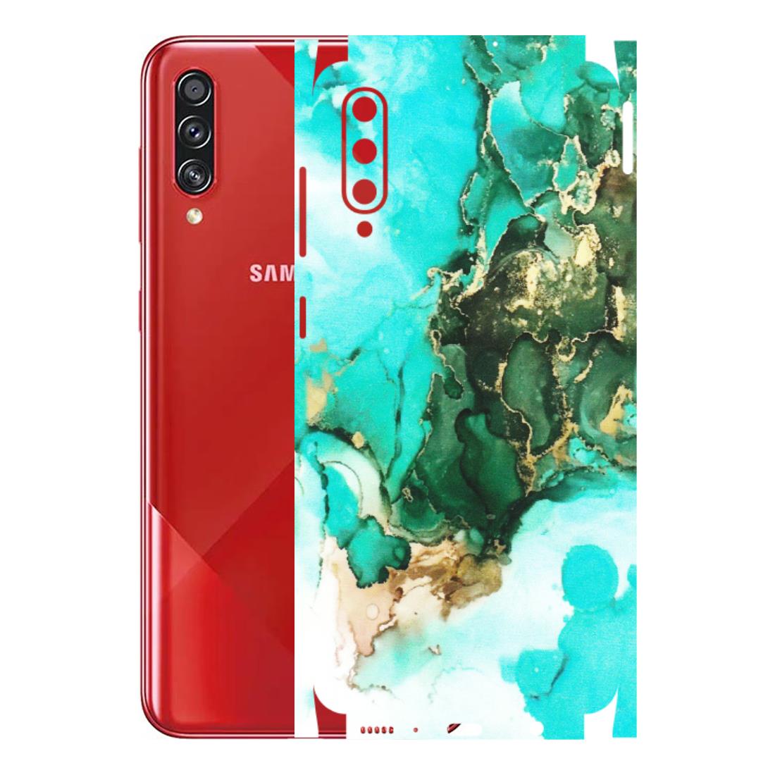 Samsung A/S Series Phone Skins (All Models) - The Blue Gold Marble - Matte Finish (M-124) Samsung Galaxy A70s
