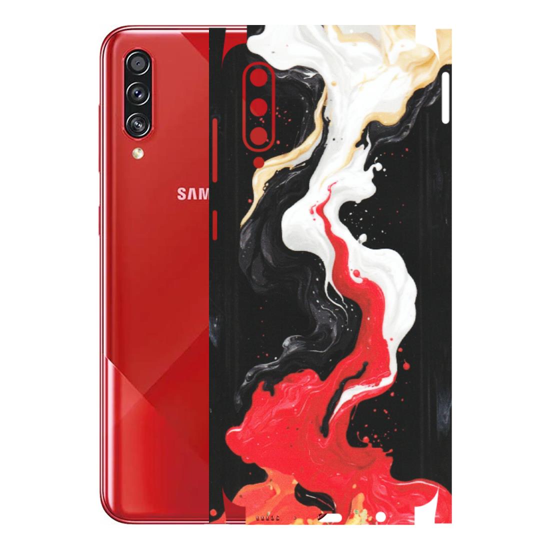 Samsung A/S Series Phone Skins (All Models) - Black Red White Paint Splash Fusion - Matte Finish (M-56) Samsung Galaxy A70s