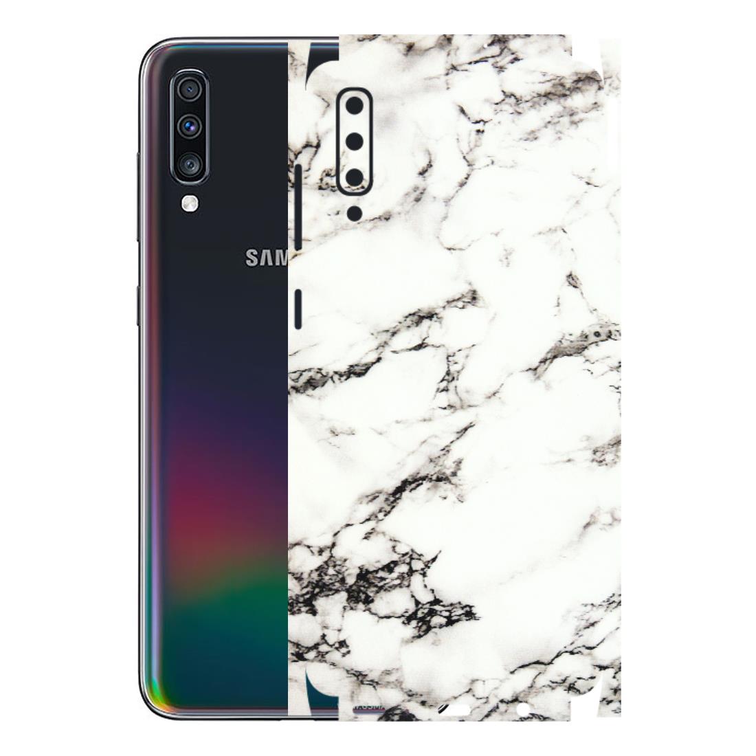 Samsung A/S Series Phone Skins (All Models) - Black and White Marble Texture - 3D Embossed Finish (L-124) Samsung Galaxy A70