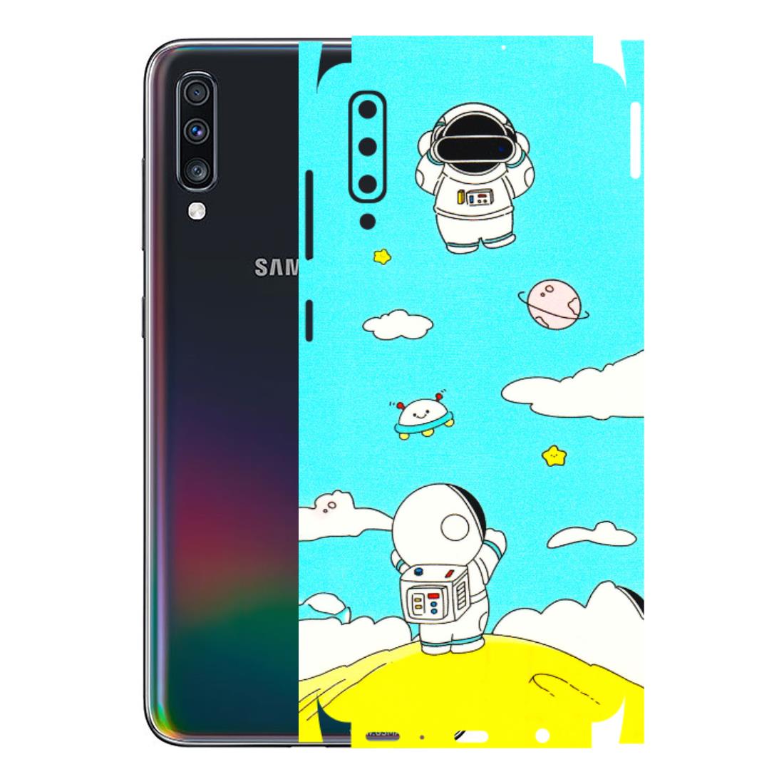 Samsung A/S Series Phone Skins (All Models) - Blue Skies Astro Float - 3D Embossed Finish (L-230) Samsung Galaxy A70