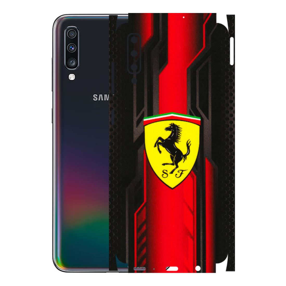 Samsung A/S Series Phone Skins (All Models) - Black Ferrari Logo - 3D Embossed Finish (L-253) Samsung Galaxy A70