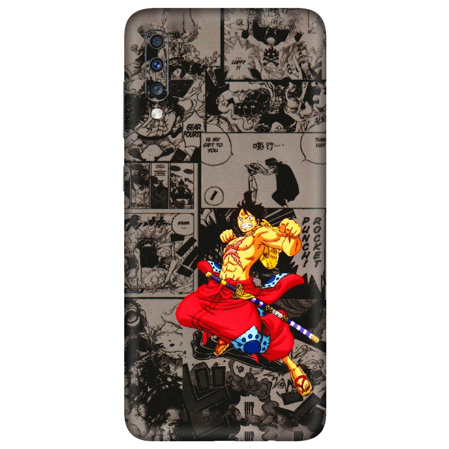 Samsung A/S Series Phone Skins (All Models) - One Piece Rocket Punch Manga - 3D Embossed Finish (L-25) Samsung Galaxy A70