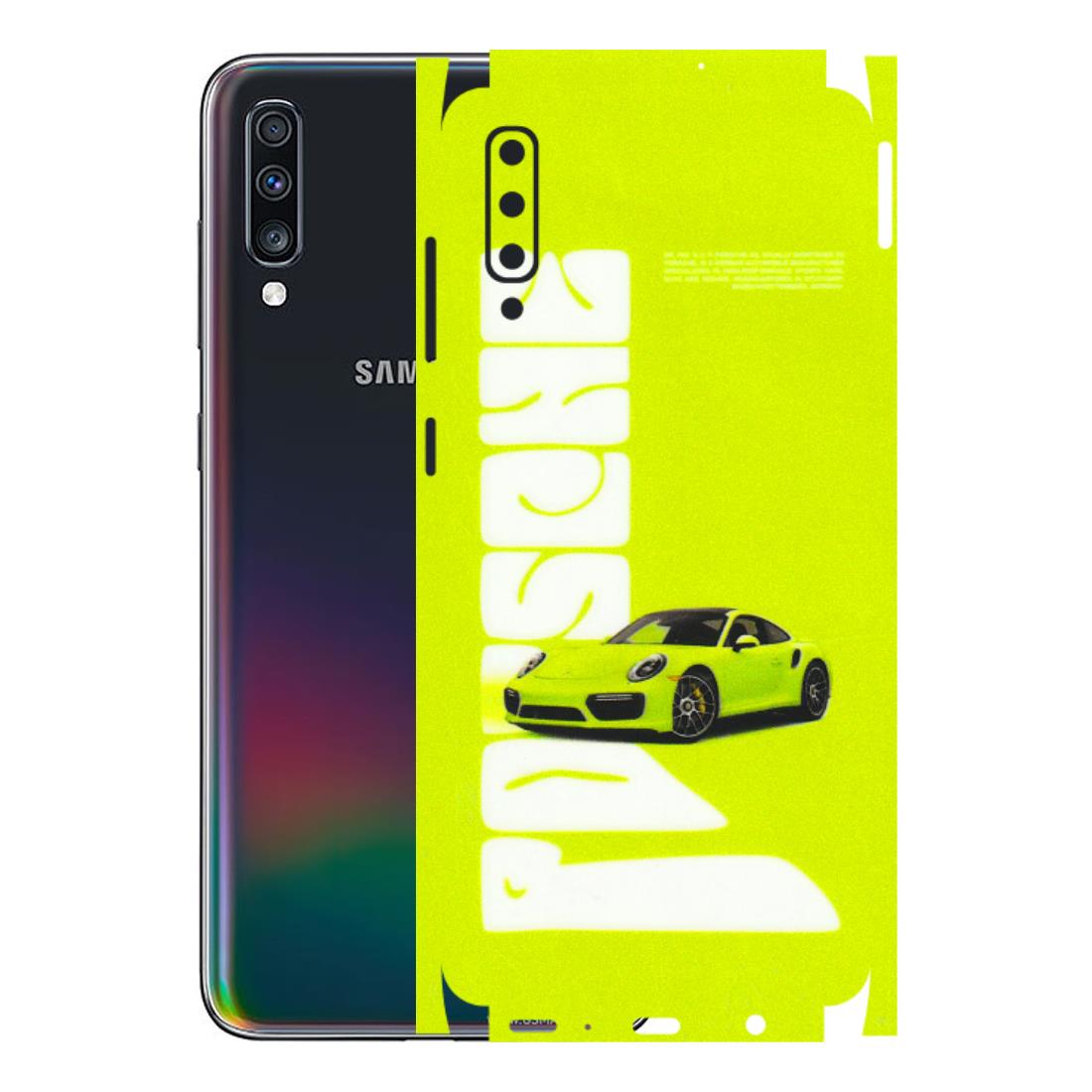 Samsung A/S Series Phone Skins (All Models) - Lime Green Porche - 3D Embossed Finish (L-30) Samsung Galaxy A70