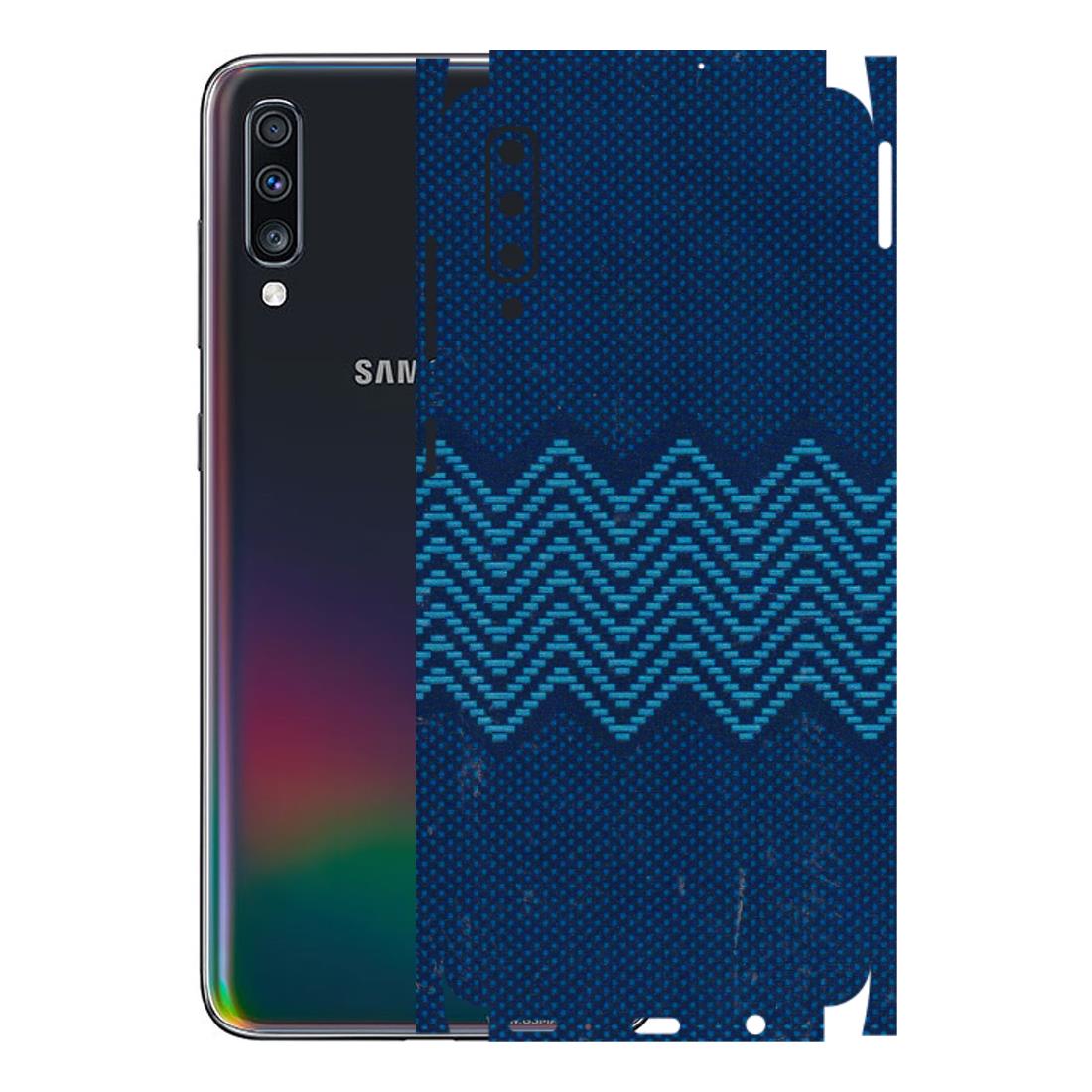 Samsung A/S Series Phone Skins (All Models) - Blue Sober Waves - 3D Embossed Finish (L-306) Samsung Galaxy A70