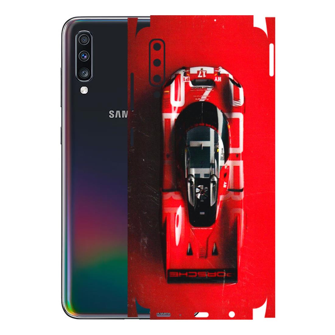Samsung A/S Series Phone Skins (All Models) - Red Porsche Car Logo - 3D Embossed Finish (L-315) Samsung Galaxy A70