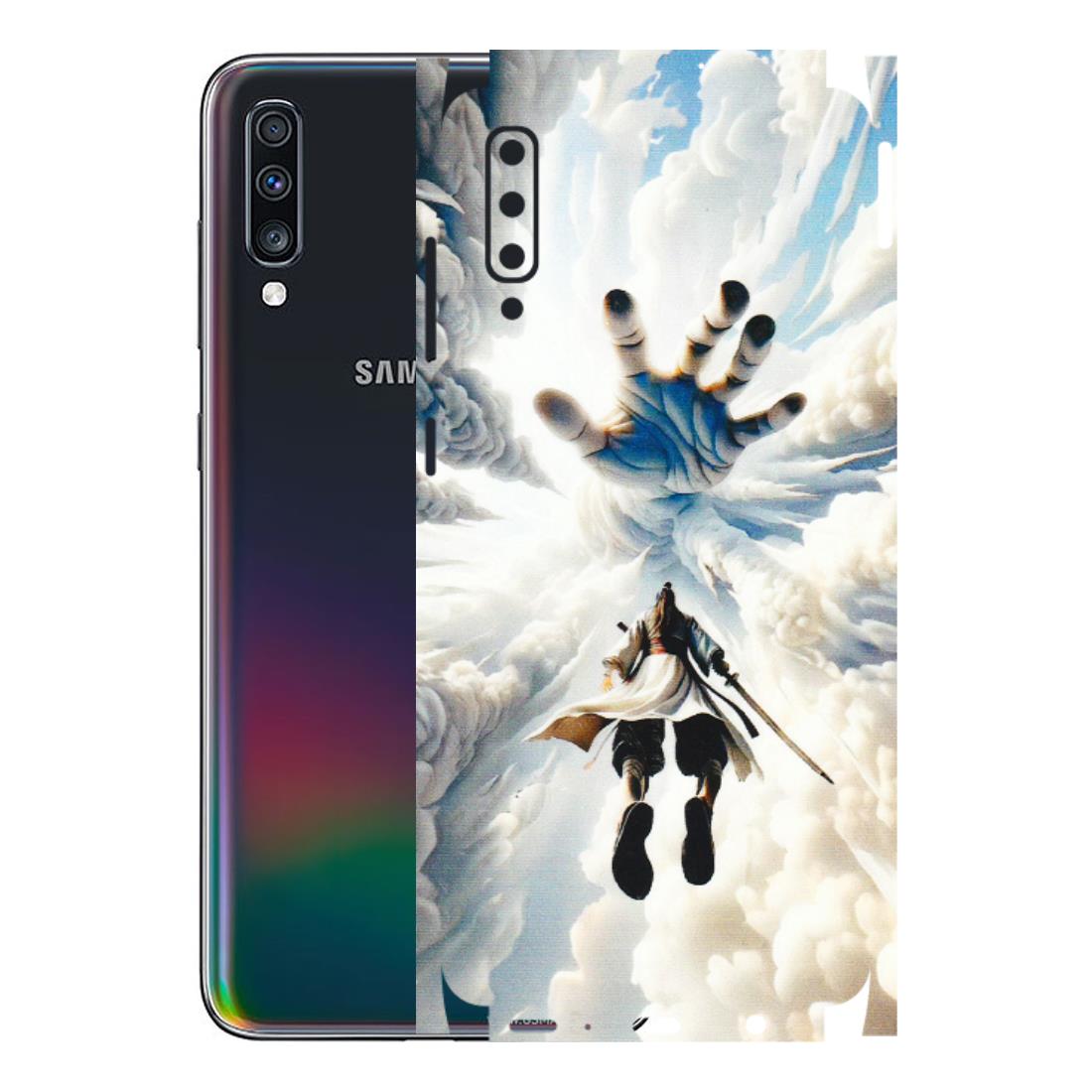 Samsung A/S Series Phone Skins (All Models) - Big Hand With Monkey King - 3D Embossed Finish (L-323) Samsung Galaxy A70