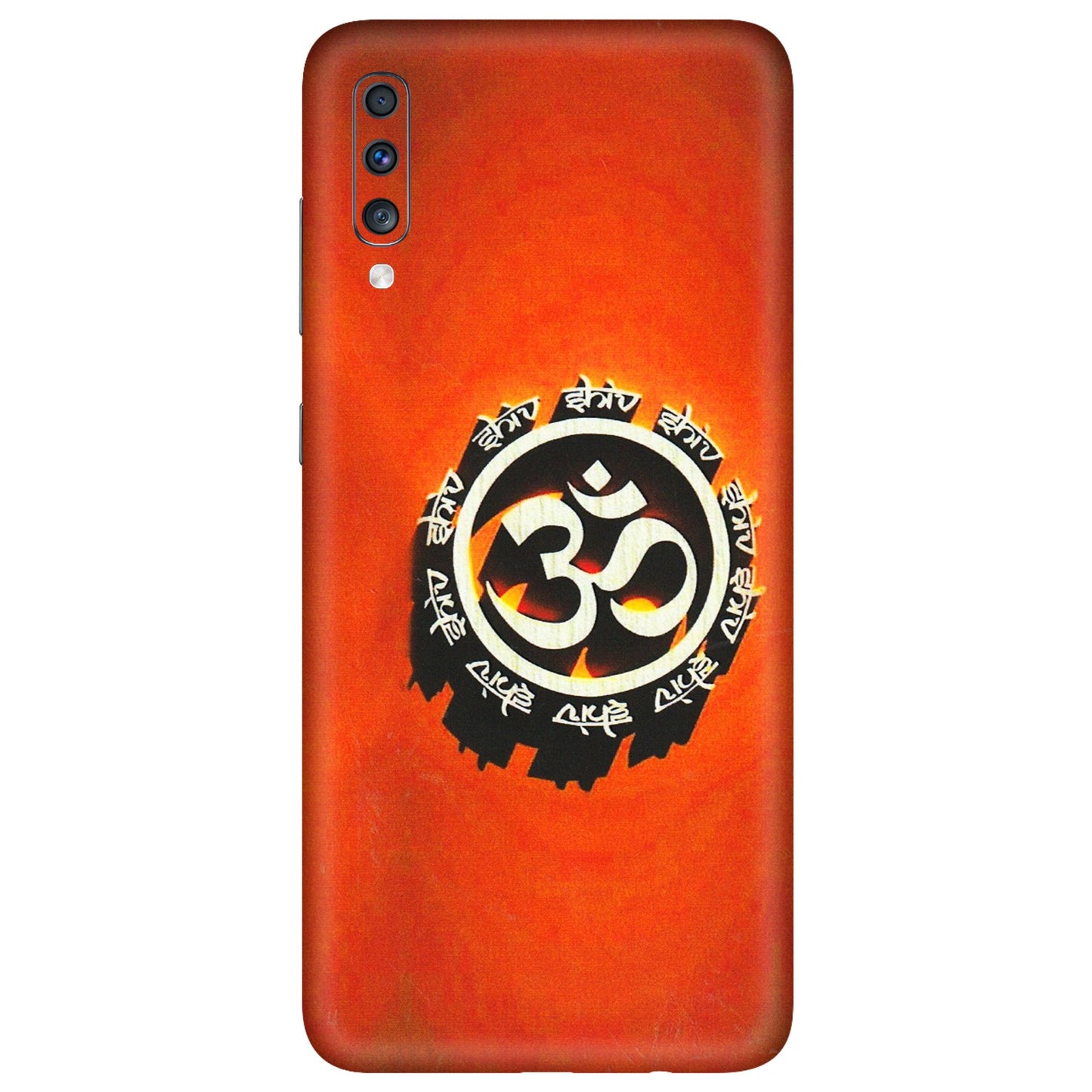 Samsung A/S Series Phone Skins (All Models) - Aum Shiv Orange - 3D Embossed Finish (L-32) Samsung Galaxy A70