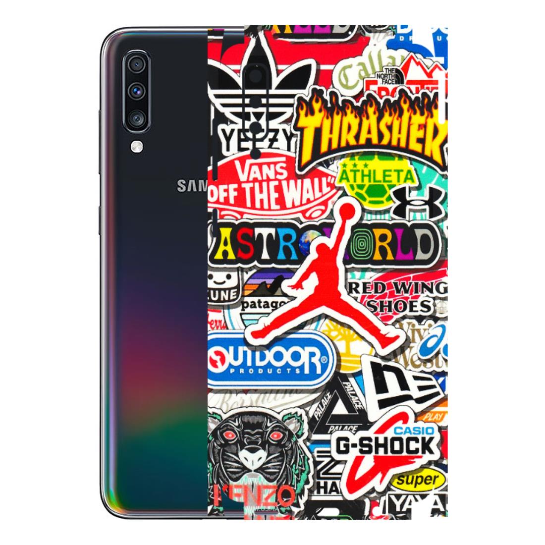 Samsung A/S Series Phone Skins (All Models) - Multi Brands Sticker Graffiti - 3D Embossed Finish (L-37) Samsung Galaxy A70