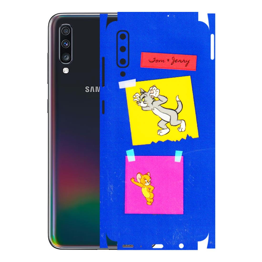 Samsung A/S Series Phone Skins (All Models) - Tom N Jerry Sticky Notes - 3D Embossed Finish (L-88) Samsung Galaxy A70