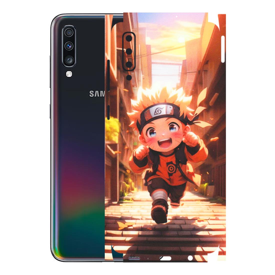 Samsung A/S Series Phone Skins (All Models) - Naruto Cute Toon Running - Matte Finish (M-04) Samsung Galaxy A70