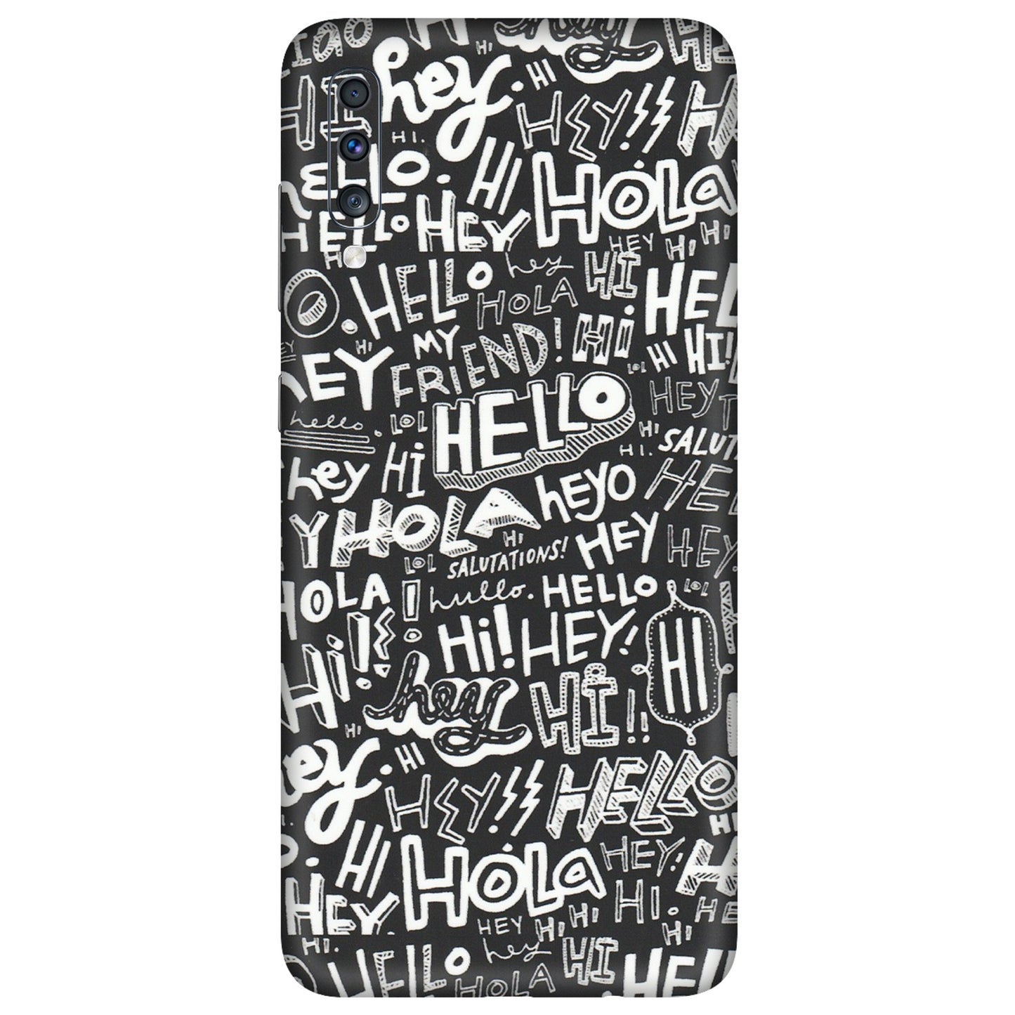 Samsung A/S Series Phone Skins (All Models) - Hi Hello Doodles - Matte Finish (M-25) Samsung Galaxy A70