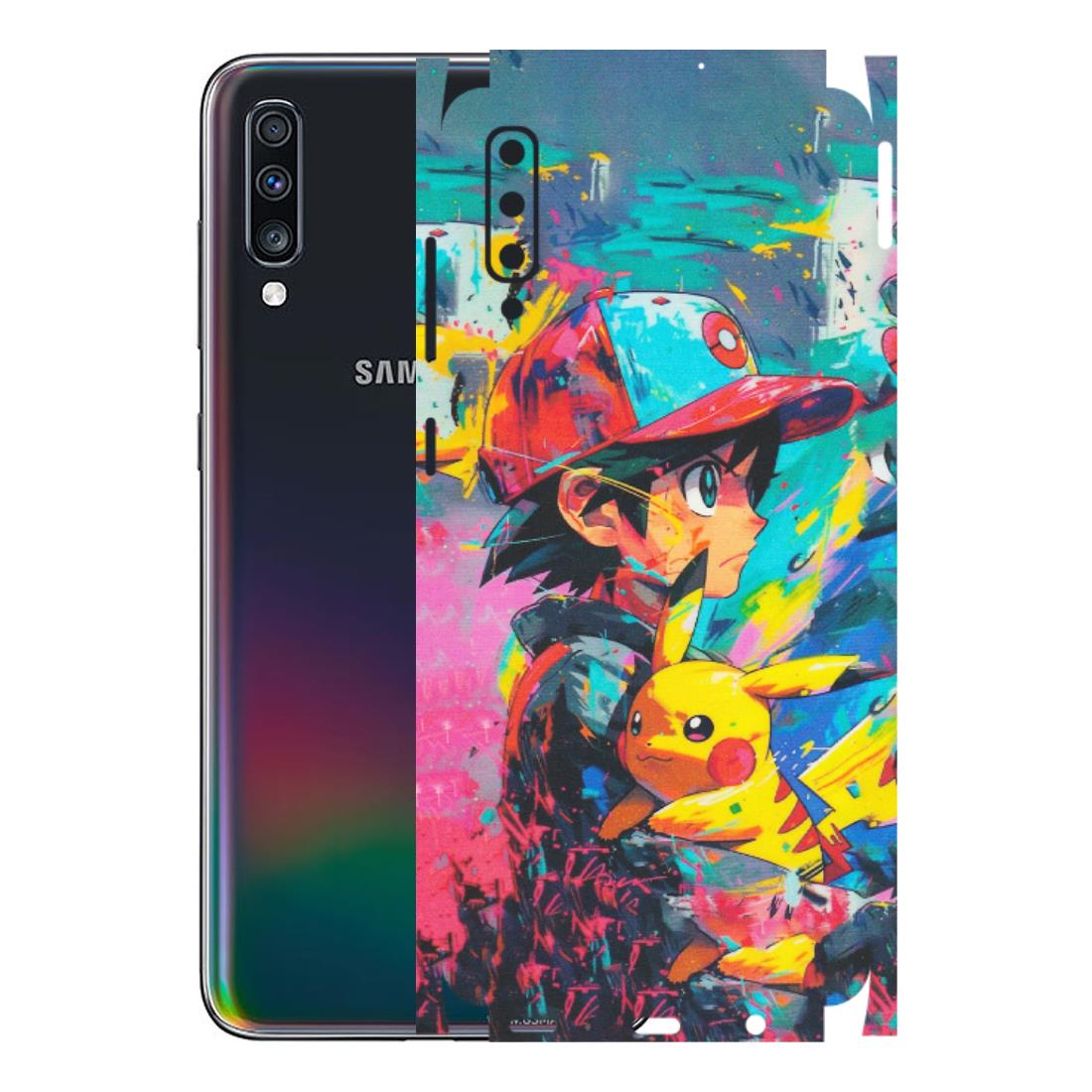 Samsung A/S Series Phone Skins (All Models) - Ash & Pikachu - Matte Finish (M-26) Samsung Galaxy A70