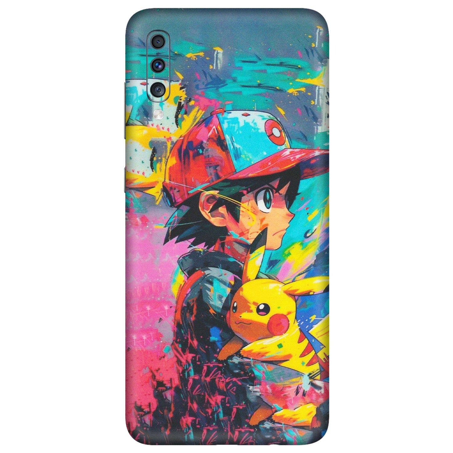 Samsung A/S Series Phone Skins (All Models) - Ash & Pikachu - Matte Finish (M-26) Samsung Galaxy A70