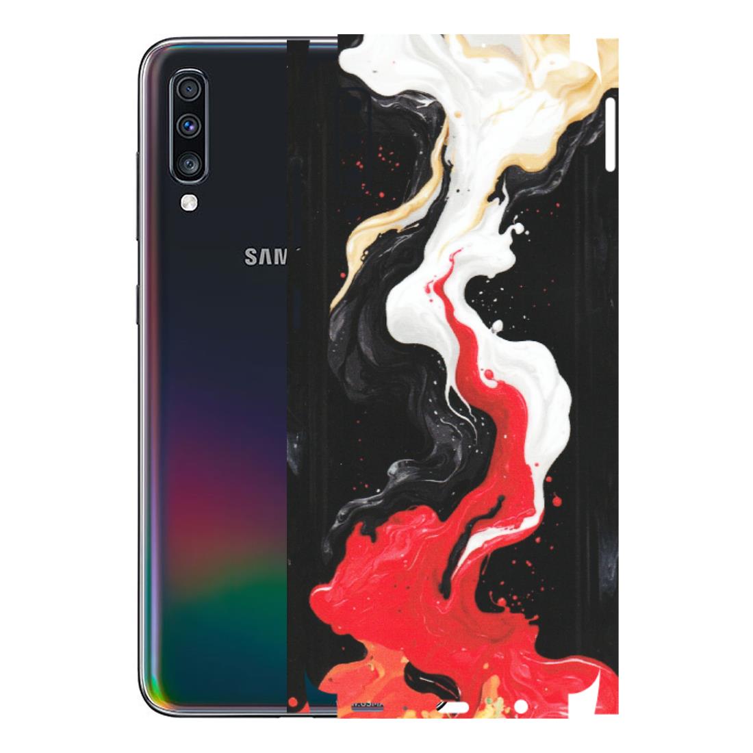 Samsung A/S Series Phone Skins (All Models) - Black Red White Paint Splash Fusion - Matte Finish (M-56) Samsung Galaxy A70