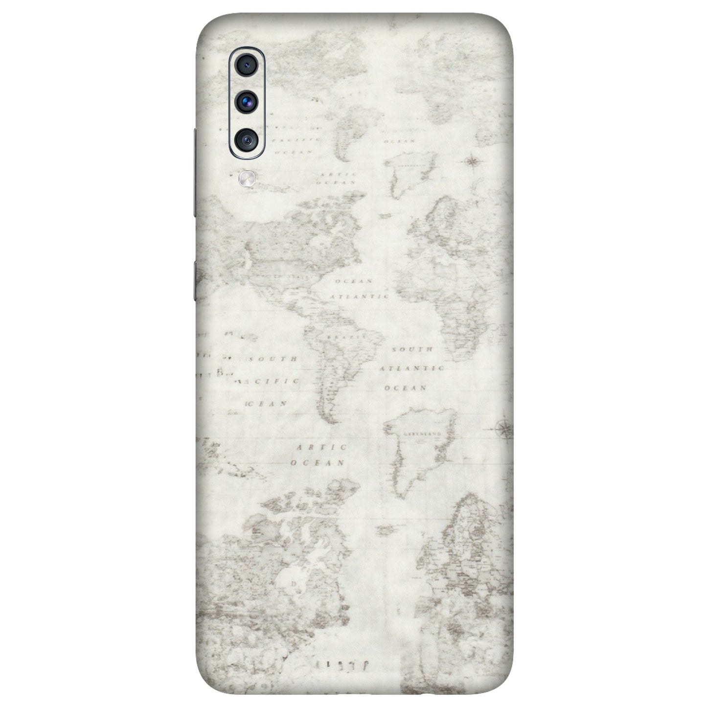 Samsung A/S Series Phone Skins (All Models) - World Travel Map - Transparent Finish (T-04) Samsung Galaxy A70
