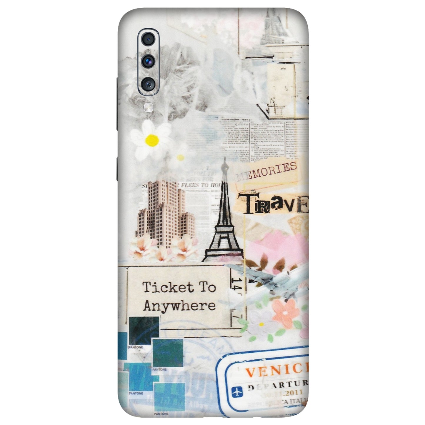 Samsung A/S Series Phone Skins (All Models) - Travel Memories - Transparent Finish (T-09) Samsung Galaxy A70