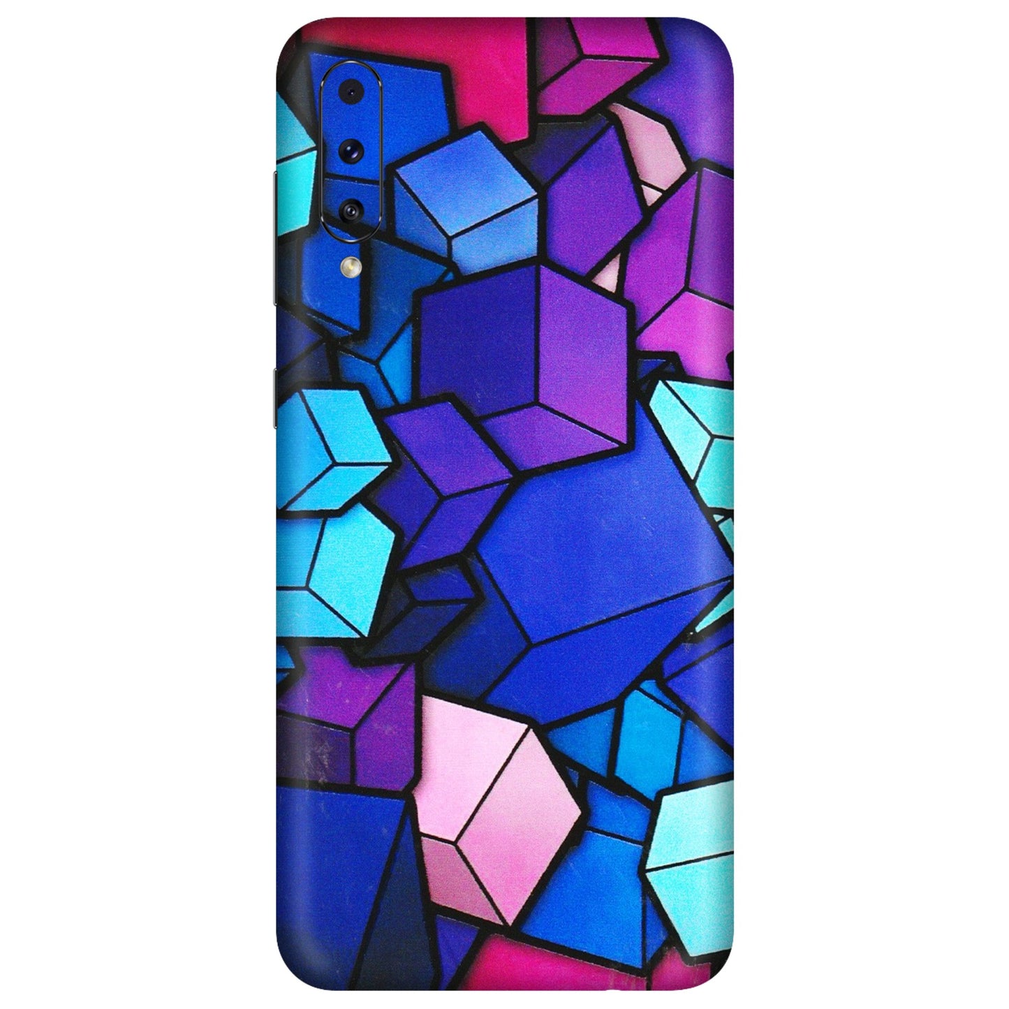 Samsung A/S Series Phone Skins (All Models) - Cube Doodle - 3D Embossed Finish (L-141) Samsung Galaxy A70s