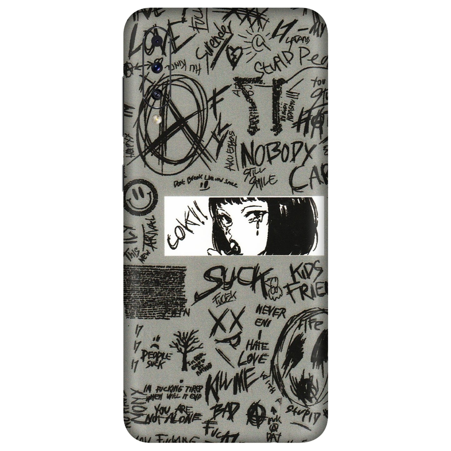 Samsung A/S Series Phone Skins (All Models) - Never Have Love Anime - 3D Embossed Finish (L-260) Samsung Galaxy A70s