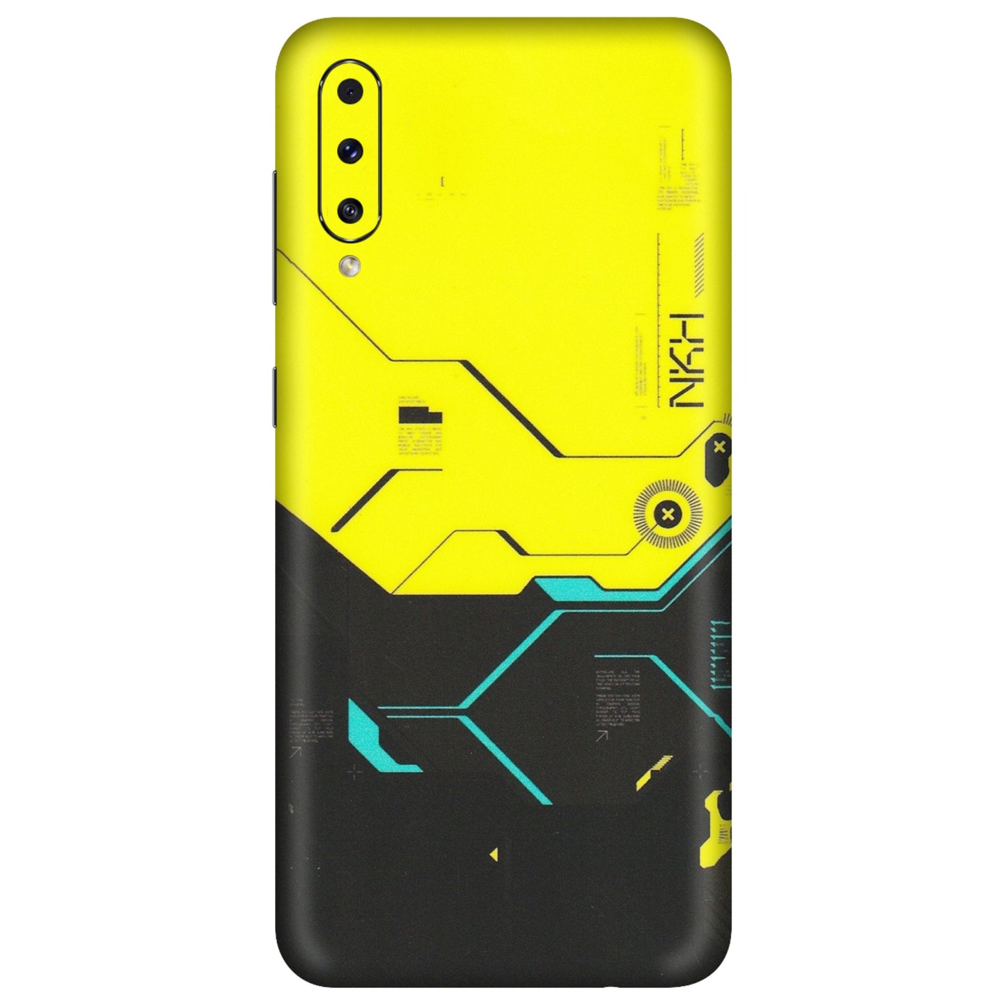 Samsung A/S Series Phone Skins (All Models) - Black Yellow Technica - Matte Finish (M-53) Samsung Galaxy A70s