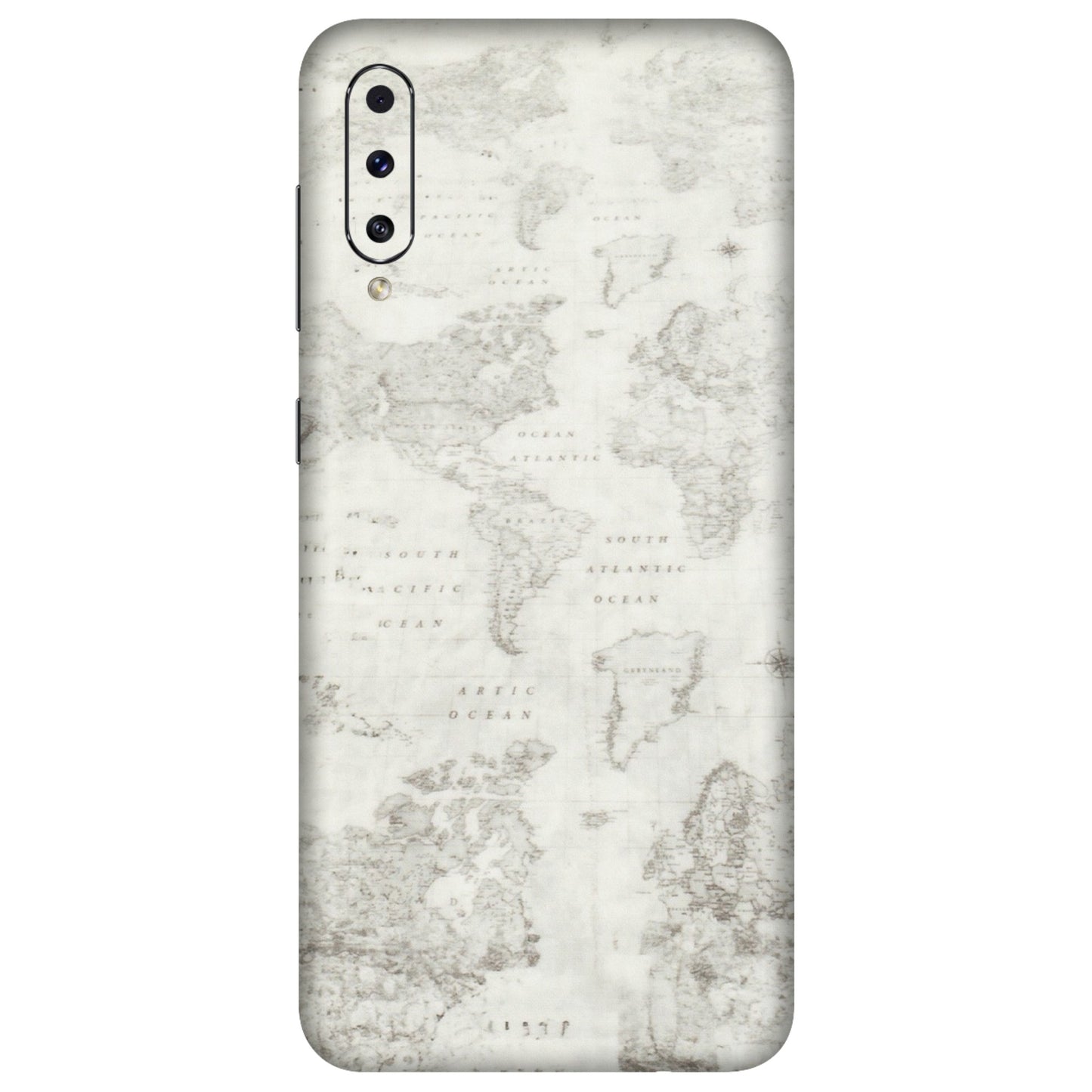 Samsung A/S Series Phone Skins (All Models) - World Travel Map - Transparent Finish (T-04) Samsung Galaxy A70s