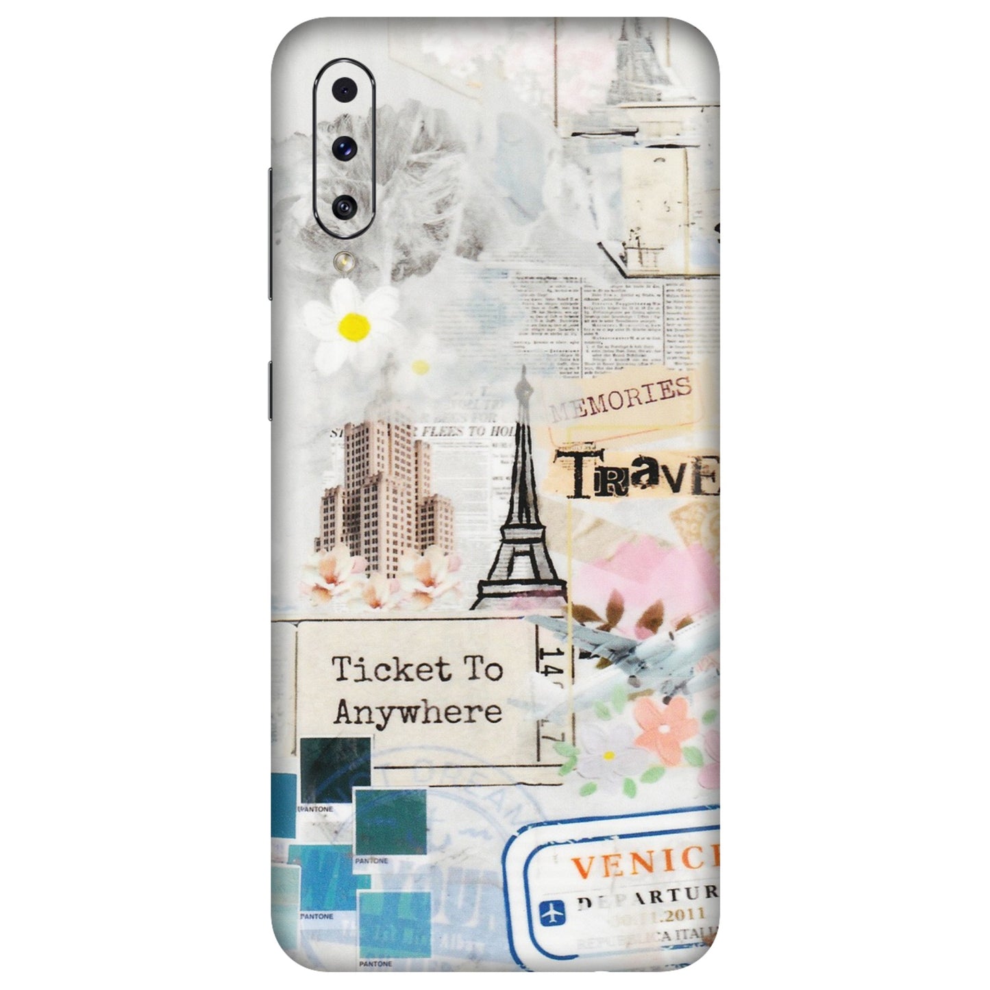 Samsung A/S Series Phone Skins (All Models) - Travel Memories - Transparent Finish (T-09) Samsung Galaxy A70s
