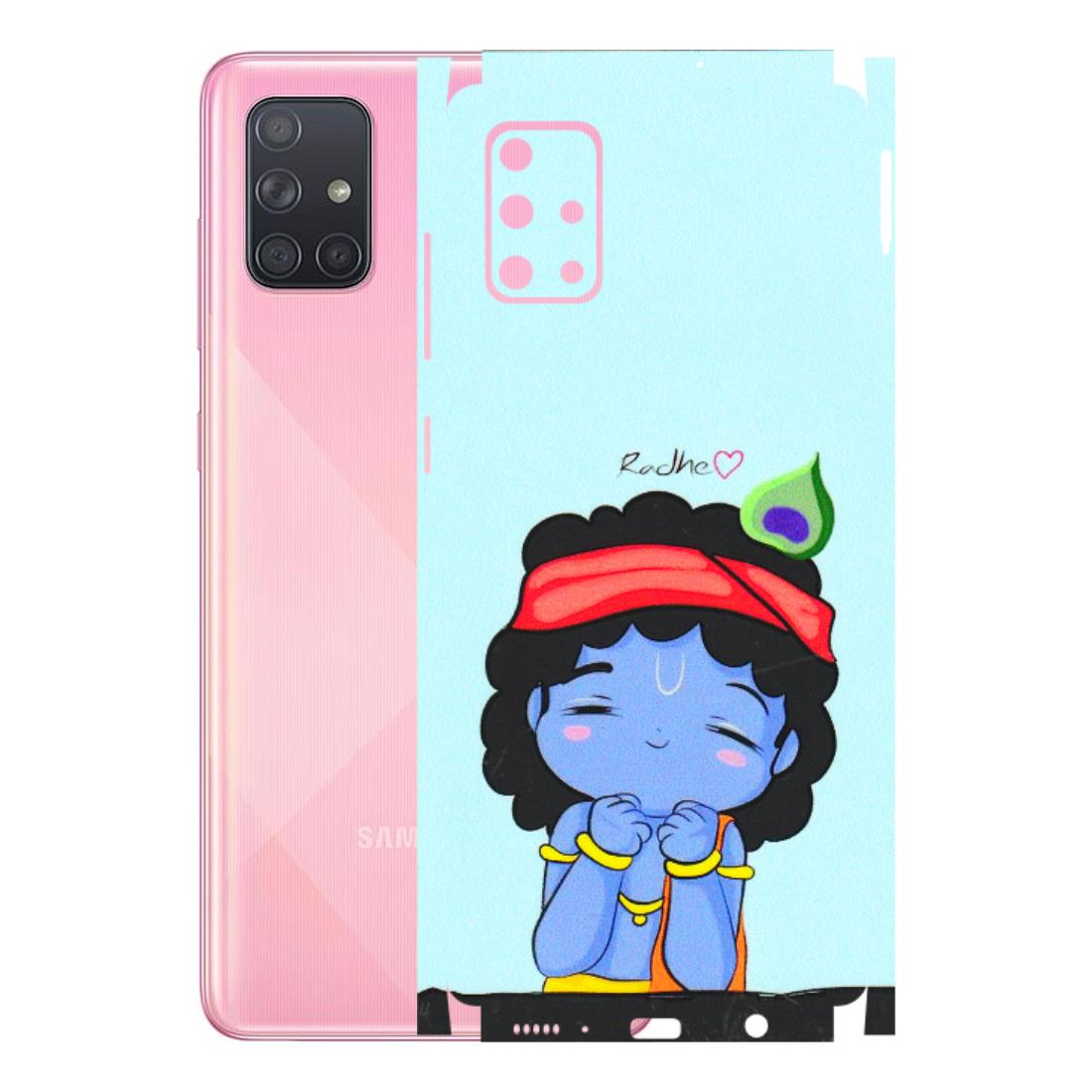 Samsung A/S Series Phone Skins (All Models) - Radhe Radhe Cute Toon - 3D Embossed Finish (L-05) Samsung Galaxy A71