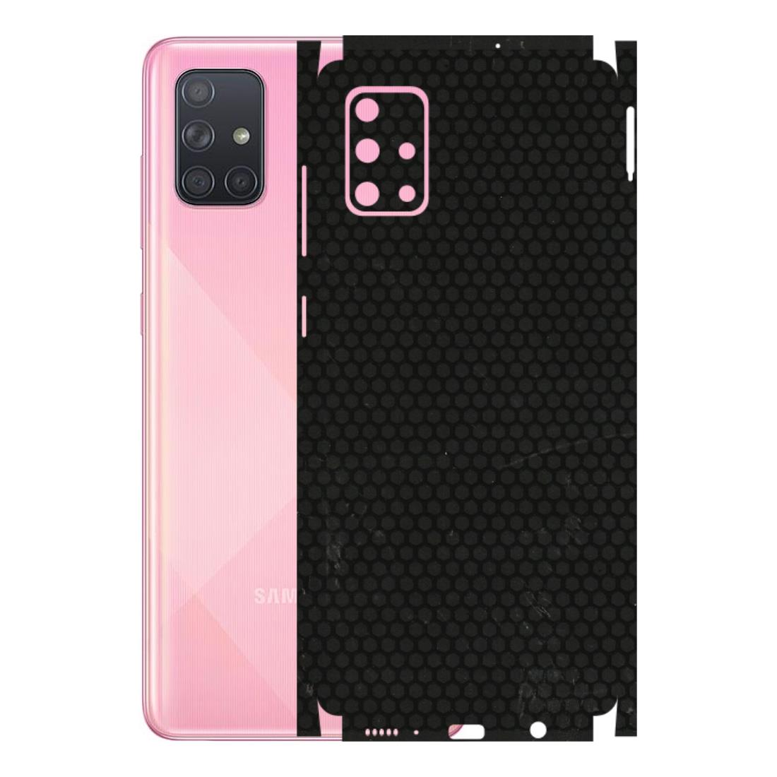 Samsung A/S Series Phone Skins (All Models) - Black honeycomb - 3D Embossed Finish (L-114) Samsung Galaxy A71