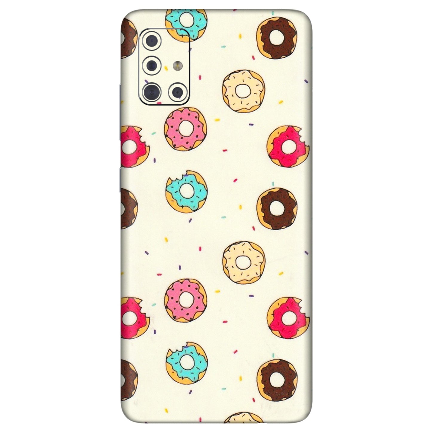 Samsung A/S Series Phone Skins (All Models) - Mini Donuts Doodle Art - 3D Embossed Finish (L-122) Samsung Galaxy A71