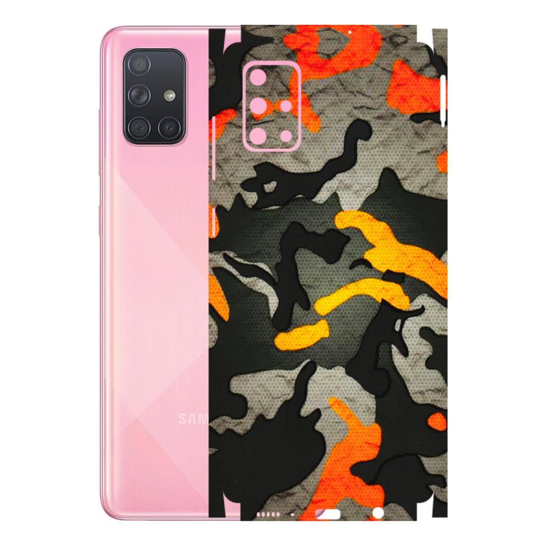 Samsung A/S Series Phone Skins (All Models) - Orange Camouflage - 3D Embossed Finish (L-204) Samsung Galaxy A71