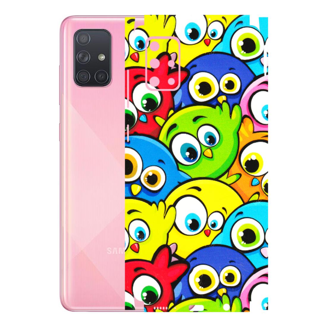 Samsung A/S Series Phone Skins (All Models) - Cute Fluffy Birds - 3D Embossed Finish (L-213) Samsung Galaxy A71