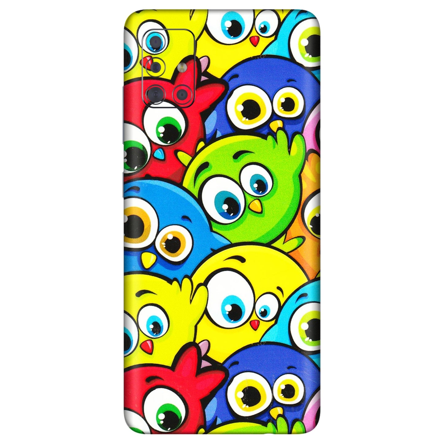 Samsung A/S Series Phone Skins (All Models) - Cute Fluffy Birds - 3D Embossed Finish (L-213) Samsung Galaxy A71