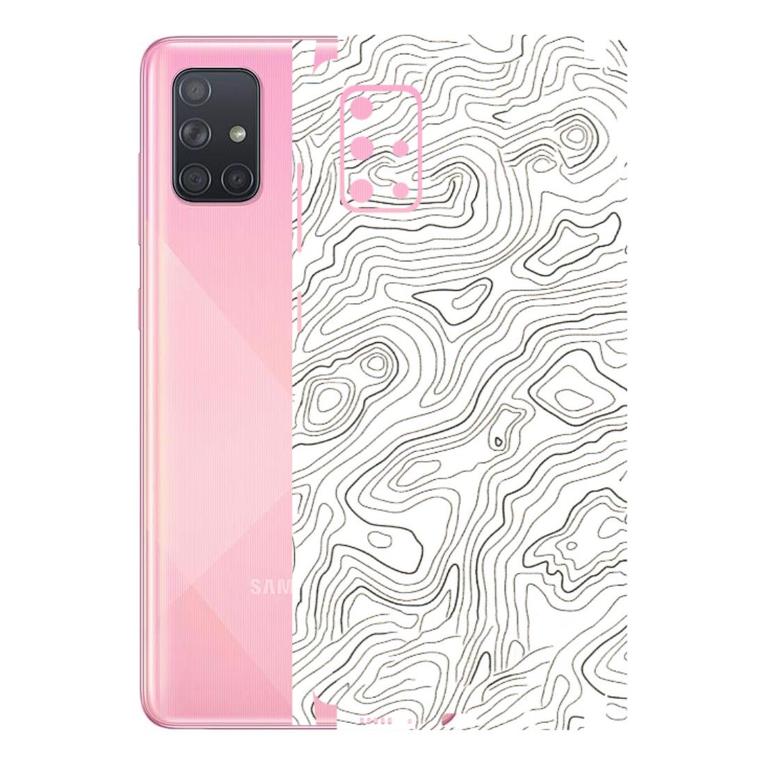 Samsung A/S Series Phone Skins (All Models) - White Black Swirls - 3D Embossed Finish (L-219) Samsung Galaxy A71