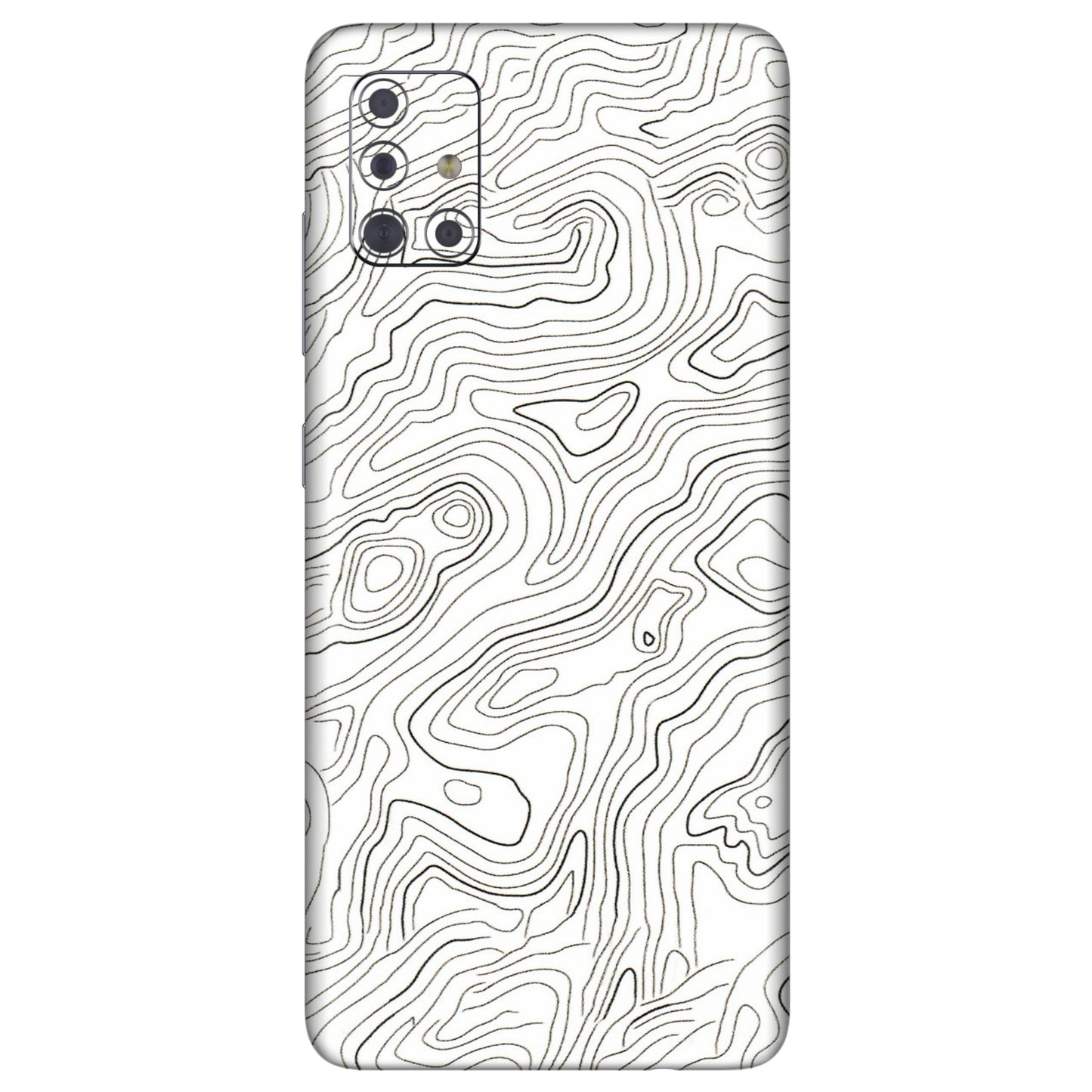 Samsung A/S Series Phone Skins (All Models) - White Black Swirls - 3D Embossed Finish (L-219) Samsung Galaxy A71