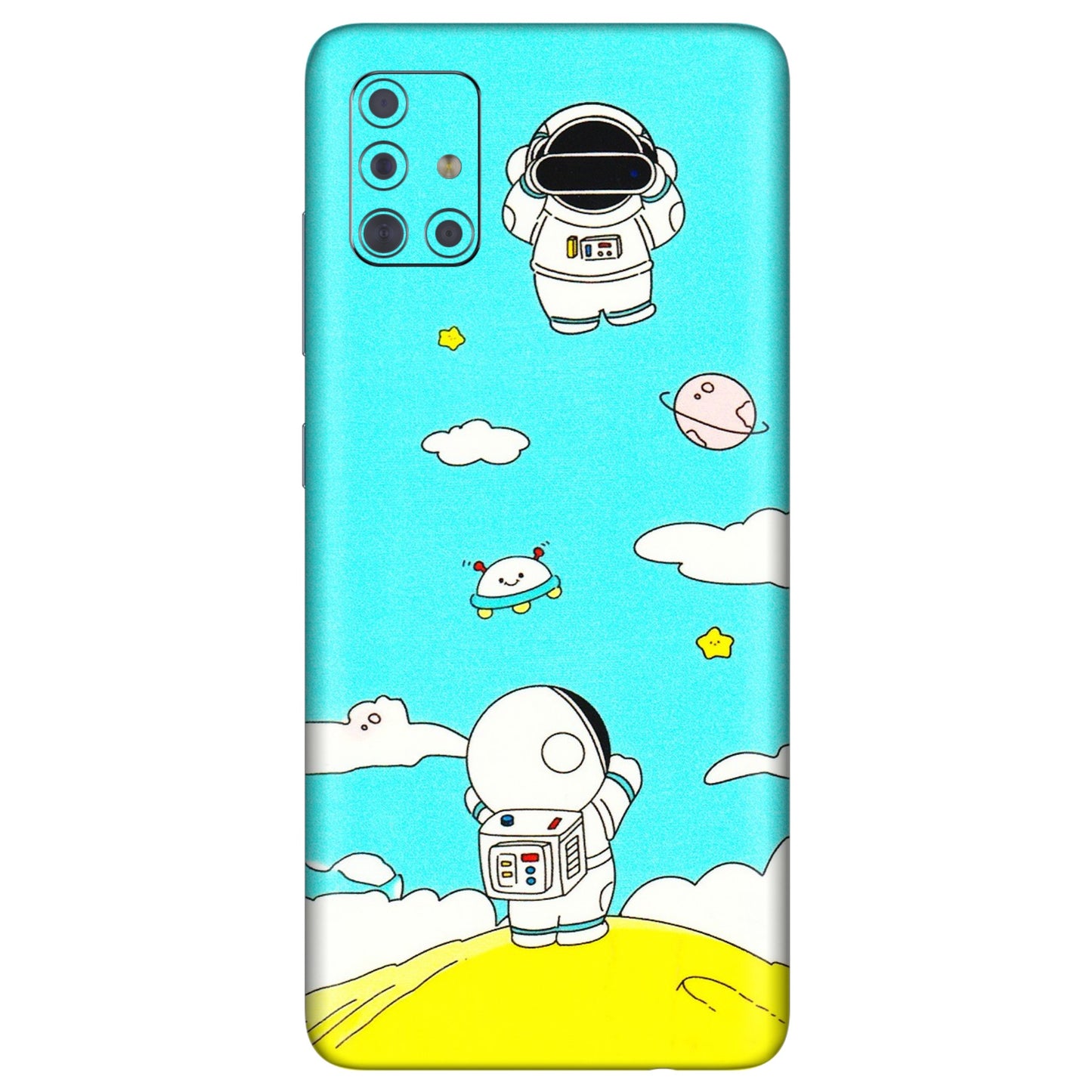 Samsung A/S Series Phone Skins (All Models) - Blue Skies Astro Float - 3D Embossed Finish (L-230) Samsung Galaxy A71