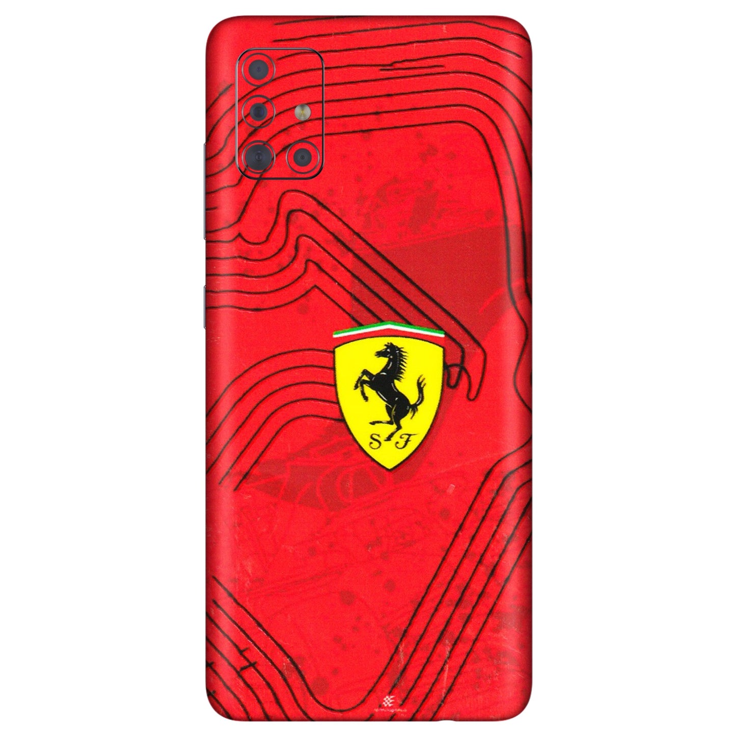 Samsung A/S Series Phone Skins (All Models) - Red Ferrari Logo Stylish - 3D Embossed Finish (L-238) Samsung Galaxy A71