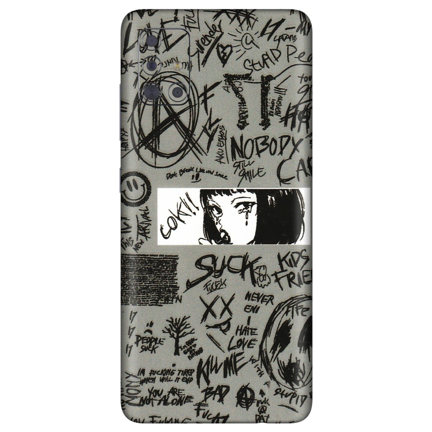 Samsung A/S Series Phone Skins (All Models) - Never Have Love Anime - 3D Embossed Finish (L-260) Samsung Galaxy A71