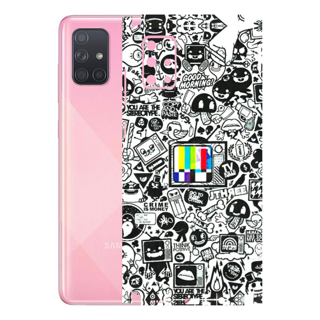 Samsung A/S Series Phone Skins (All Models) - Doodles Positive Art - 3D Embossed Finish (L-263) Samsung Galaxy A71