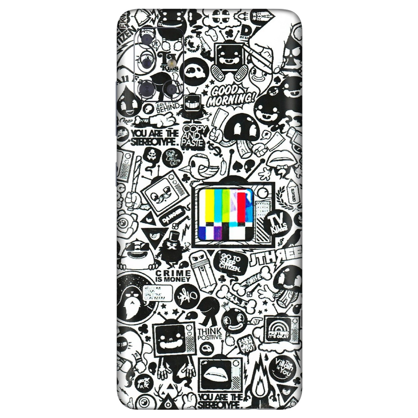 Samsung A/S Series Phone Skins (All Models) - Doodles Positive Art - 3D Embossed Finish (L-263) Samsung Galaxy A71