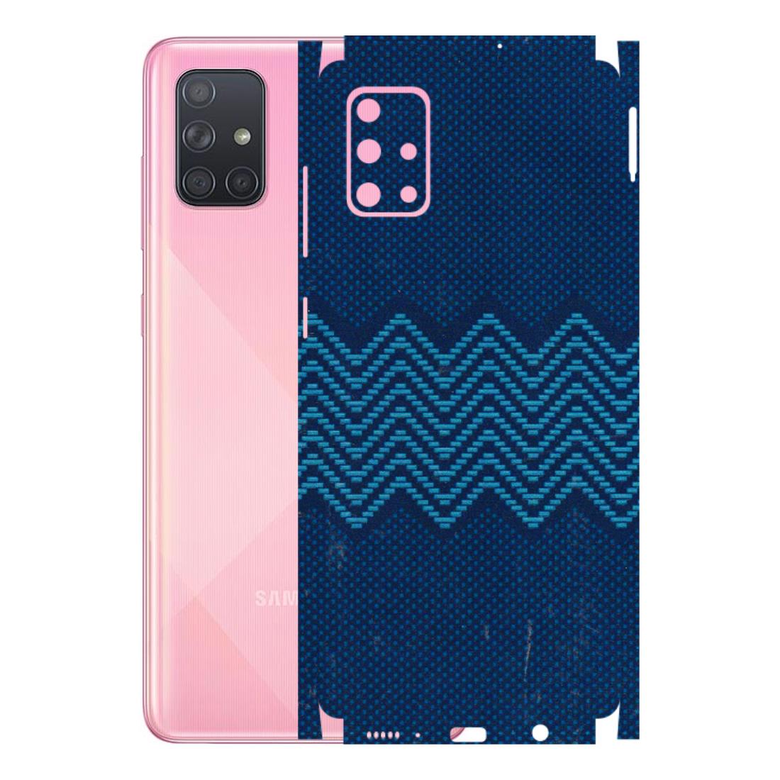 Samsung A/S Series Phone Skins (All Models) - Blue Sober Waves - 3D Embossed Finish (L-306) Samsung Galaxy A71
