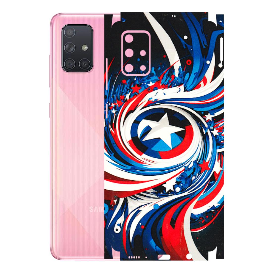 Samsung A/S Series Phone Skins (All Models) - Captain America Logo - 3D Embossed Finish (L-307) Samsung Galaxy A71