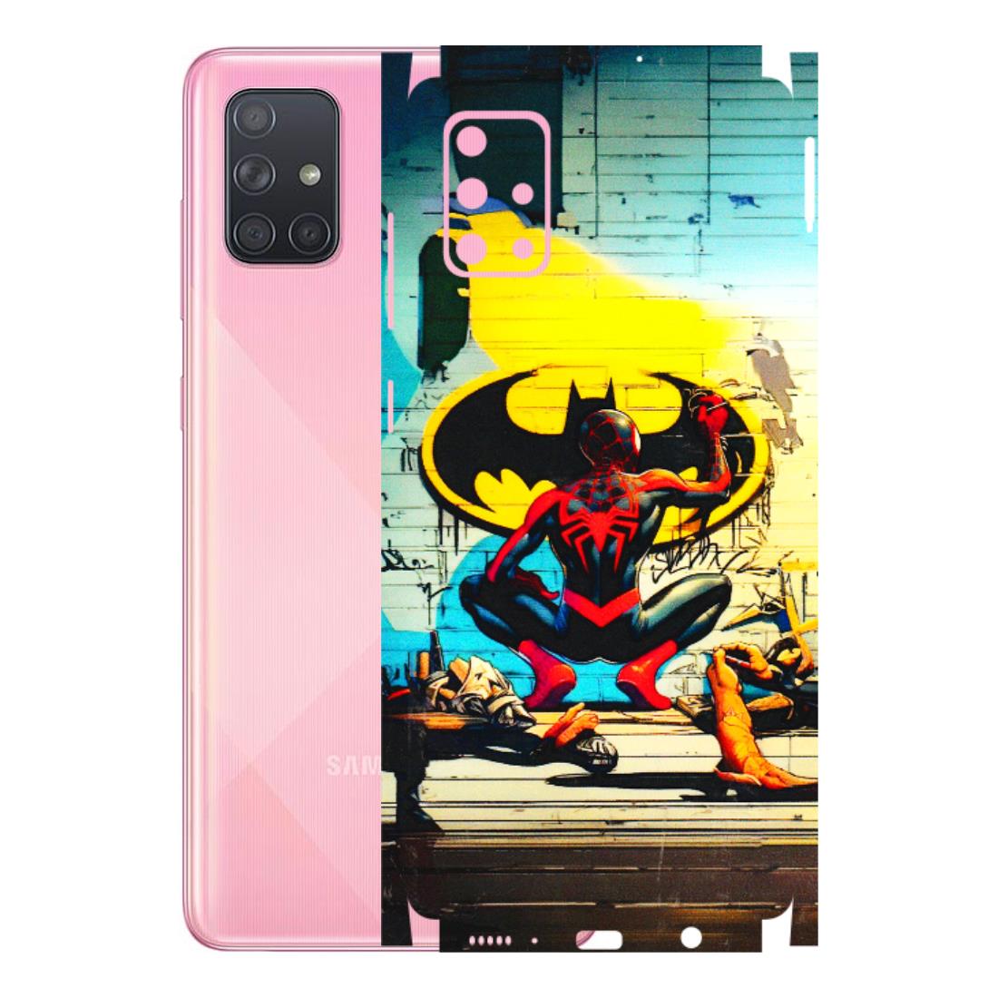 Samsung A/S Series Phone Skins (All Models) - New Spiderman Bat Logo - 3D Embossed Finish (L-309) Samsung Galaxy A71