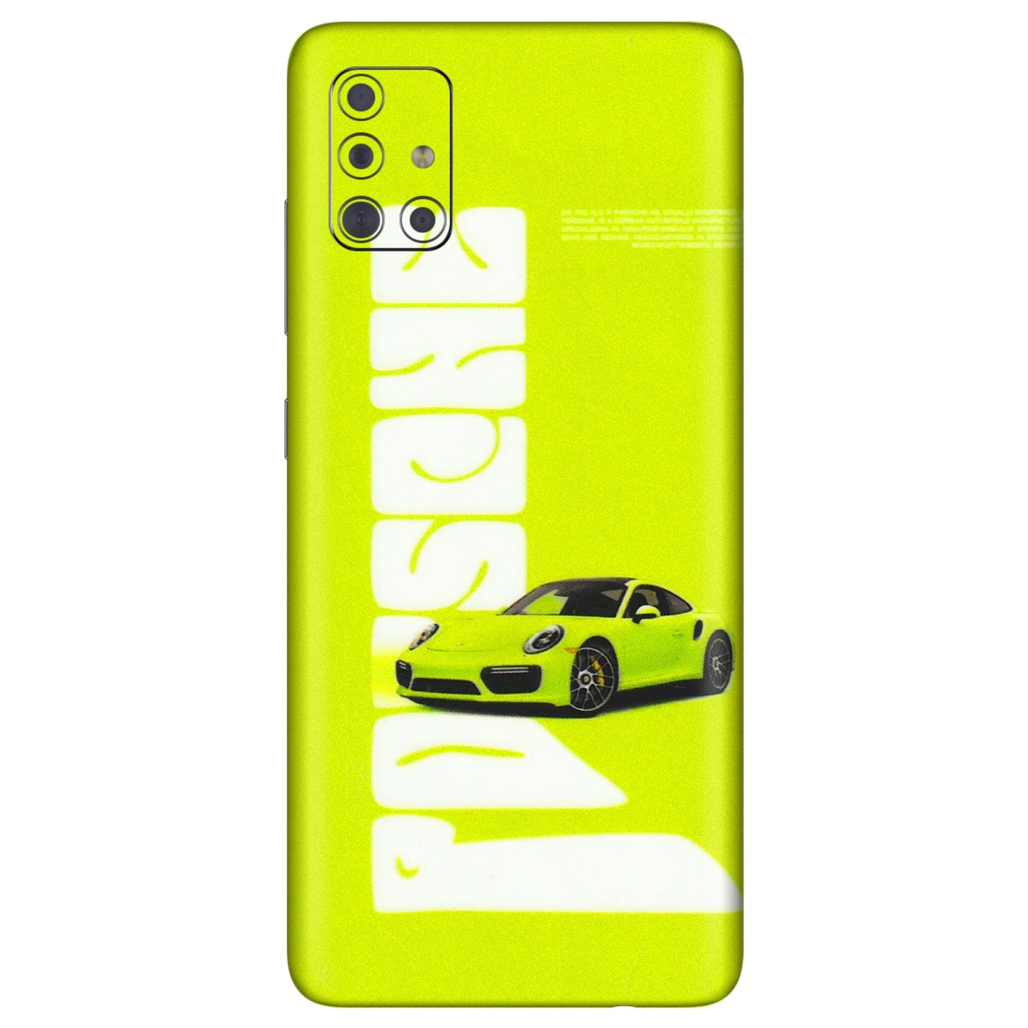 Samsung A/S Series Phone Skins (All Models) - Lime Green Porche - 3D Embossed Finish (L-30) Samsung Galaxy A71