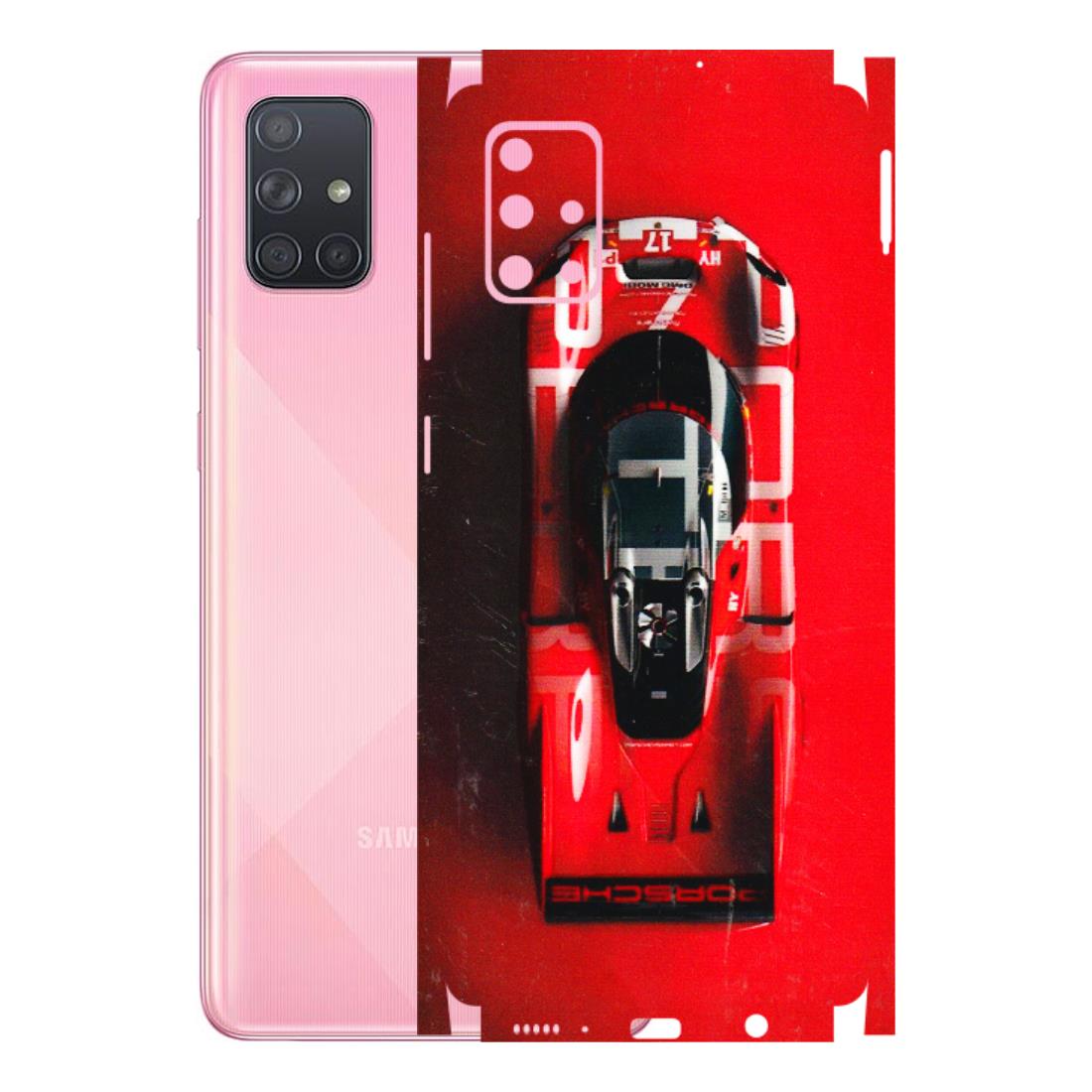 Samsung A/S Series Phone Skins (All Models) - Red Porsche Car Logo - 3D Embossed Finish (L-315) Samsung Galaxy A71