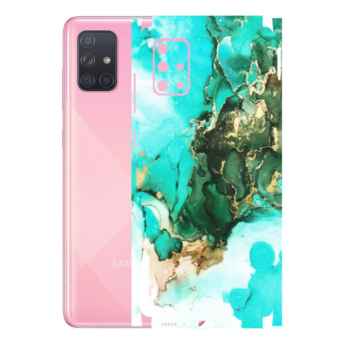 Samsung A/S Series Phone Skins (All Models) - The Blue Gold Marble - Matte Finish (M-124) Samsung Galaxy A71